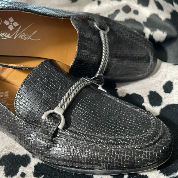 Patricia Nash Fia Black Leather Slip-on Loafer‎ Flats Size 6 - Picture 5 of 10